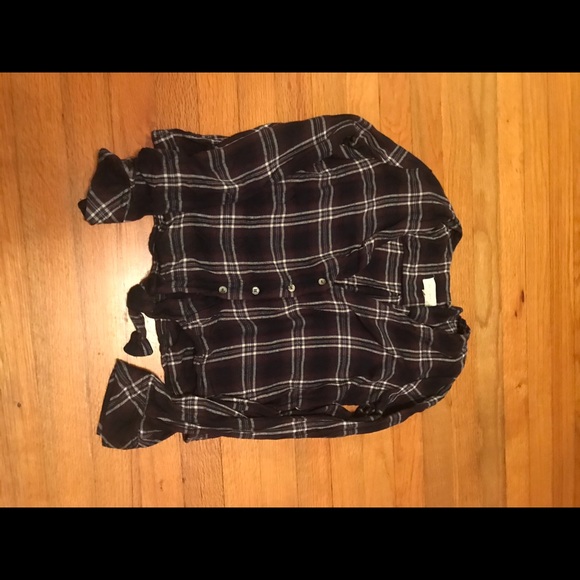 Mello Day Cavonna Tie Front Plaid Top Small - Picture 3 of 4